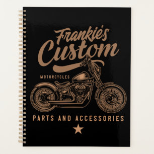 Personalized Biker Custom Bobber Motorcycle Garage Planner