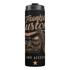 Personalized Biker Custom Bobber Motorcycle Garage Thermal Tumbler