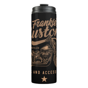 Personalized Biker Custom Bobber Motorcycle Garage Thermal Tumbler