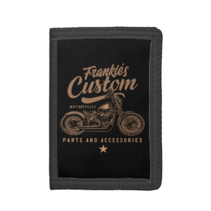 Personalized Biker Custom Bobber Motorcycle Garage Tri-fold Wallet