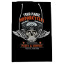 Personalized Biker Flying Skull Motorcycle Shop Medium Gift Bag