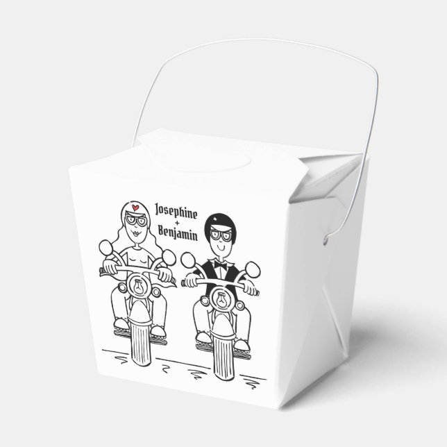 Personalized Biker Motorcycle Wedding Favor Box (Front Side)