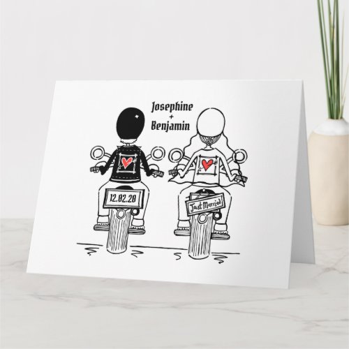 Personalized Biker Motorcycle Wedding Greetings Card