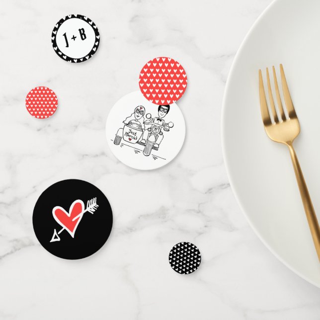 Personalized Biker Motorcycle Wedding Table Confetti (Group)