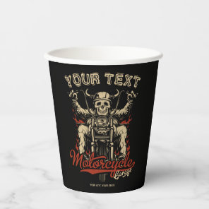 Personalized Biker Skeleton Motorcycle Shop Garage Paper Cups