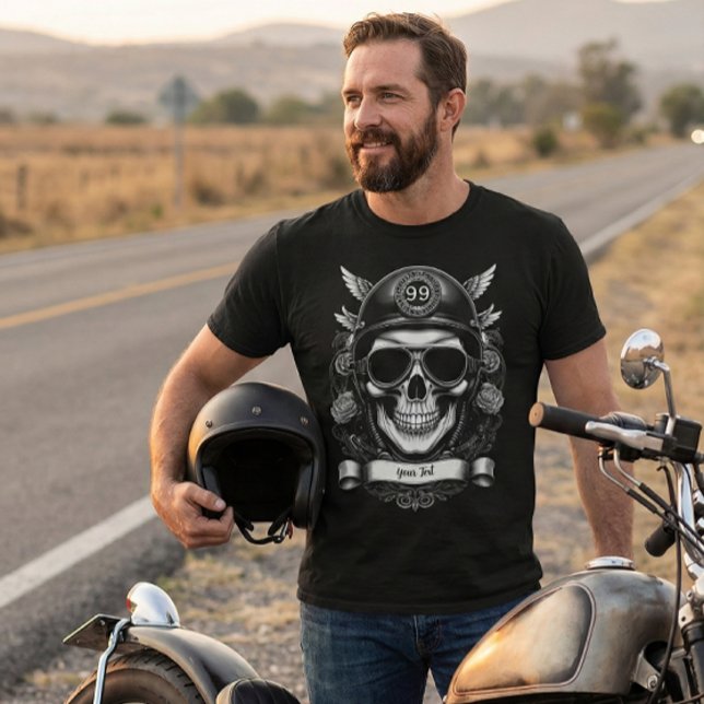 Personalized Biker Skull Motorcycle 2-Sided Tee (Creator Uploaded)