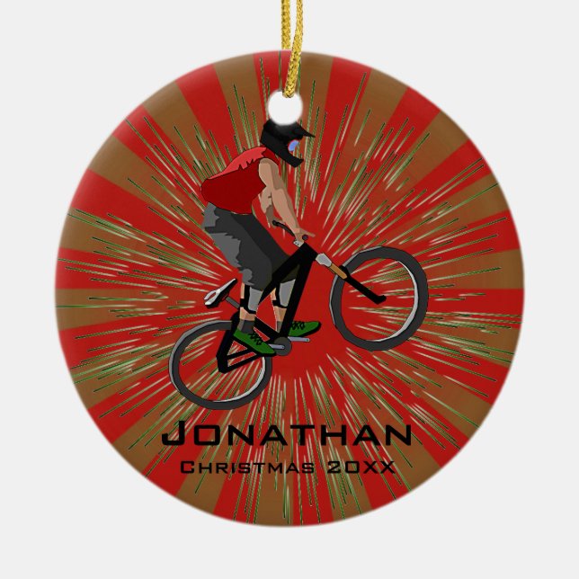 Personalized Biking Ornament (Front)