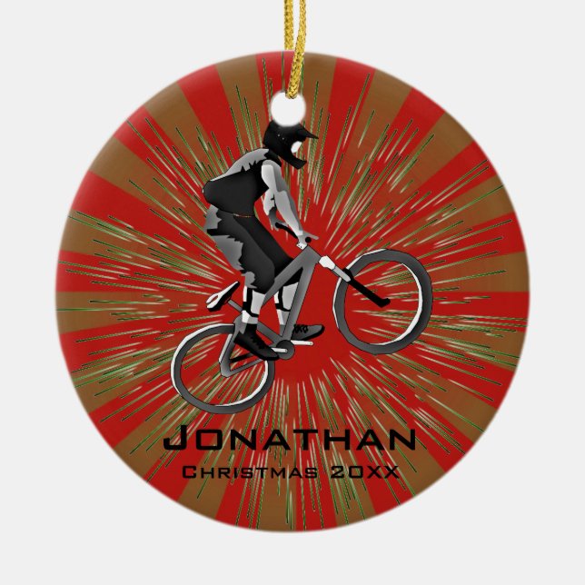 Personalized Biking Ornament (Front)