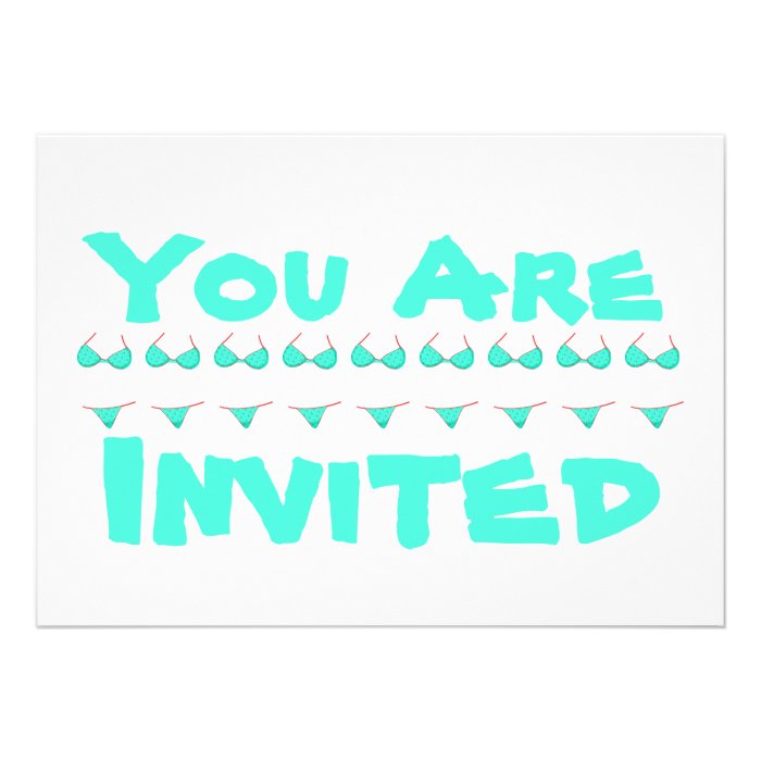 Personalized Bikini Beach or Pool Party Invite