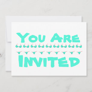 Personalized Bikini Beach Pool Party Invitation