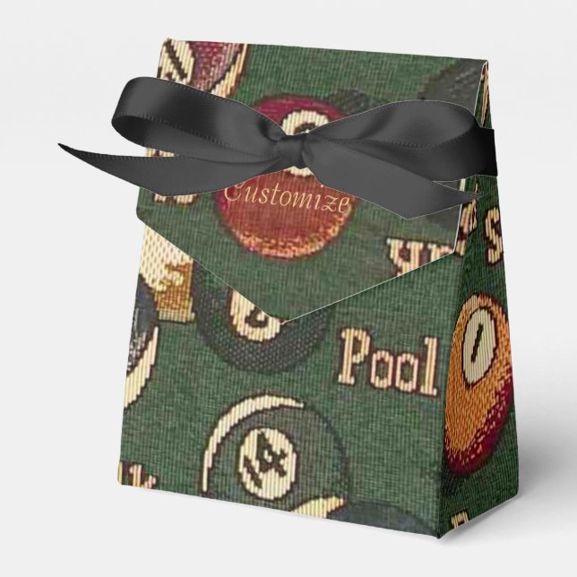 Personalized Billiard Balls Background Favor Box (Front Side)