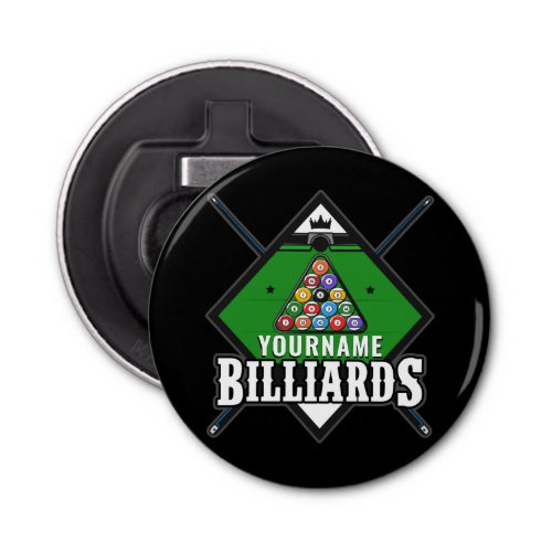 Personalized Billiards NAME Cue Rack Pool Room  Bottle Opener