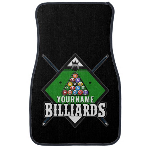 Personalized Billiards NAME Cue Rack Pool Room  Car Floor Mat