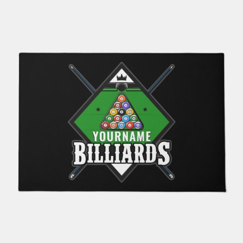 Personalized Billiards NAME Cue Rack Pool Room  Doormat
