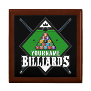 Personalized Billiards NAME Cue Rack Pool Room  Gift Box