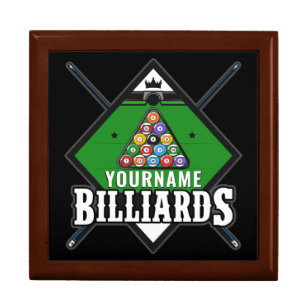 Personalized Billiards NAME Cue Rack Pool Room  Gift Box