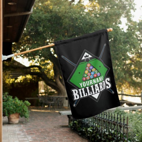 Personalized Billiards NAME Cue Rack Pool Room   House Flag