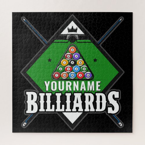 Personalized Billiards NAME Cue Rack Pool Room   Jigsaw Puzzle