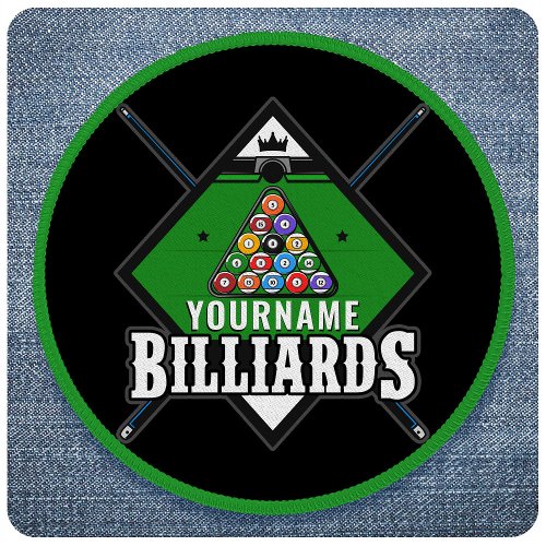 Personalized Billiards NAME Cue Rack Pool Room  Patch