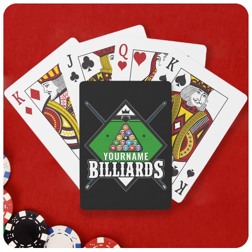 Personalized Billiards NAME Cue Rack Pool Room   Poker Cards