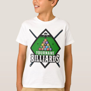 Personalized Billiards NAME Cue Rack Pool Room  T-Shirt