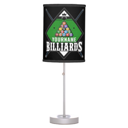 Personalized Billiards NAME Cue Rack Pool Room Table Lamp