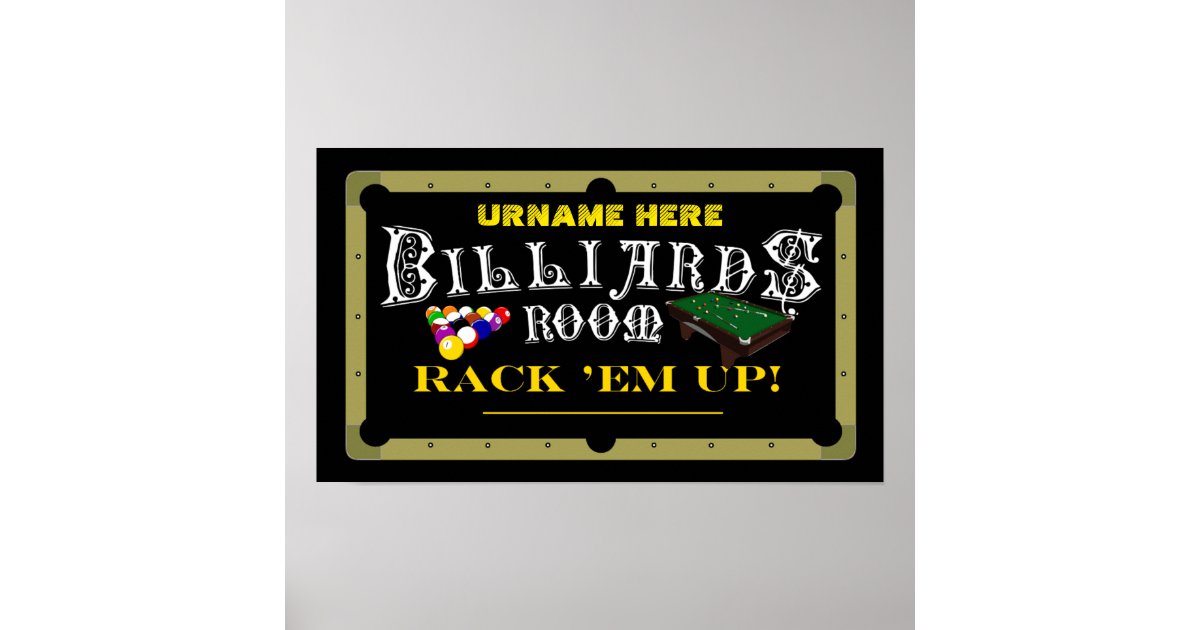 Personalized Billiards Pool Hall Decor Zazzle Com