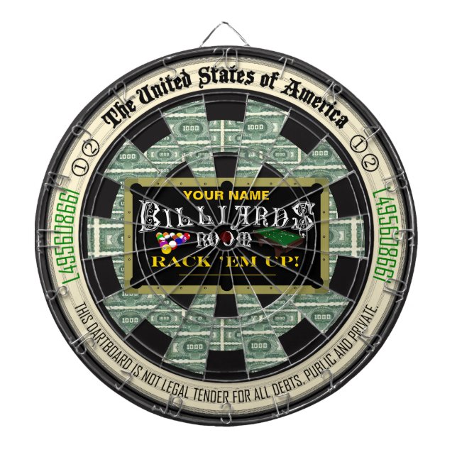 Personalized Billiards Room Dartboard (Front)