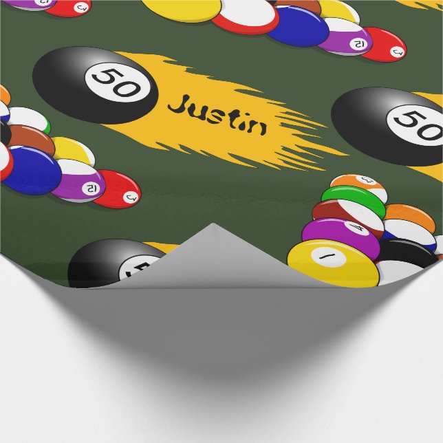 Personalized Billiards Wrapping Paper (Corner)