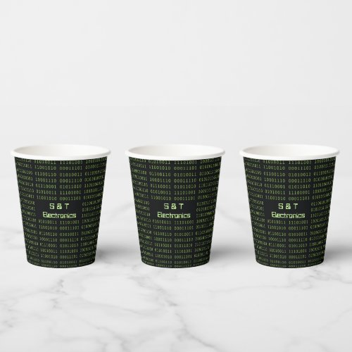 Personalized Binary Code Computer Speak Paper Cups