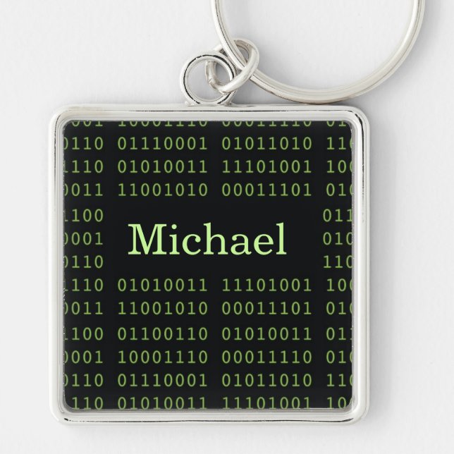 Personalized Binary Code Keychain (Front)