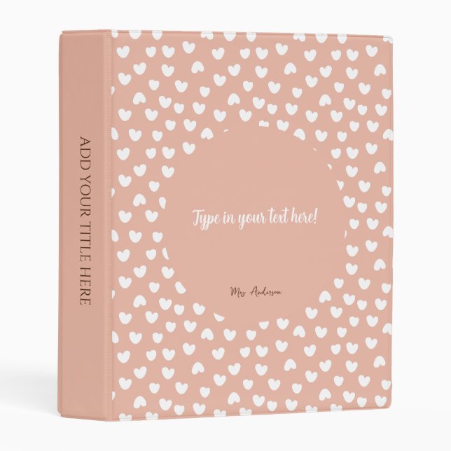 personalized binder, boho binder, pattern boho  mini binder (Front/Spine)