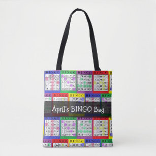 KRW Custom Text Colorful Bingo Tote Bag  Zazzle