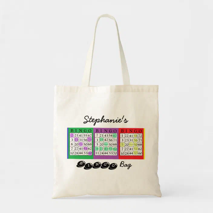 Lovely Gift for all Bingo Queens Personalised Bingo Bag with Black Handles 