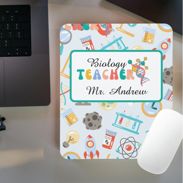 Personalized biology teacher, science teachers day mouse pad (Creator Uploaded)