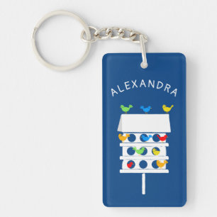 Personalized Bird Hotel Birdhouse Bird Lovers Keychain