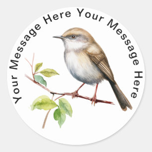 Personalized Bird Stickers Japanese Bush Warbler