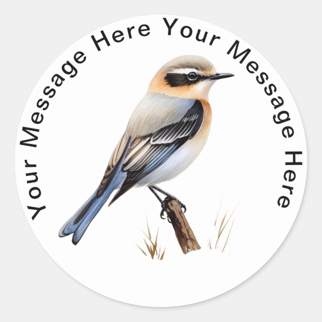 Personalized Bird  Stickers Northern Wheatear (Front)