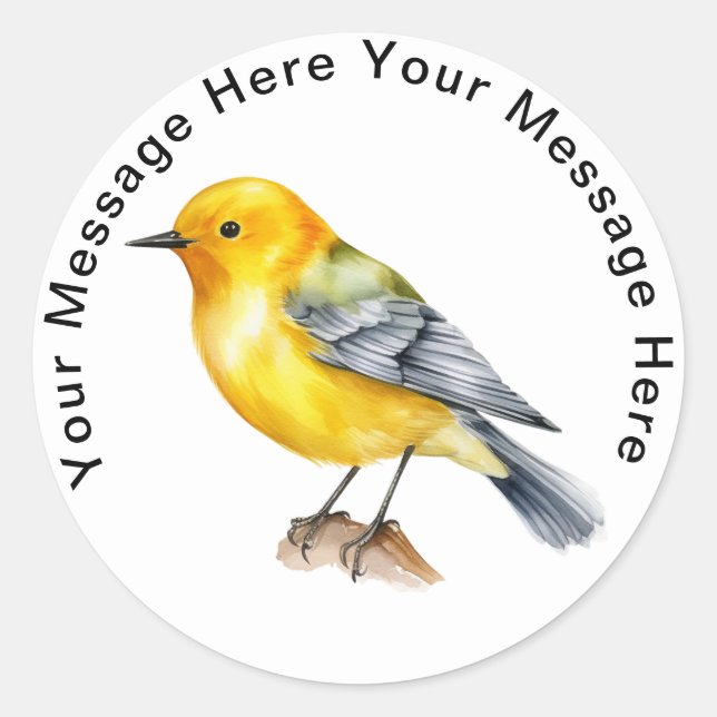 Personalized Bird  Stickers Prothonotary Warbler (Front)