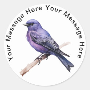 Personalized Bird Stickers Purple Martin