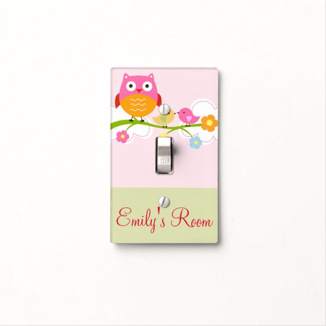 Personalized Birds and Owl Switch Plate (In Situ)