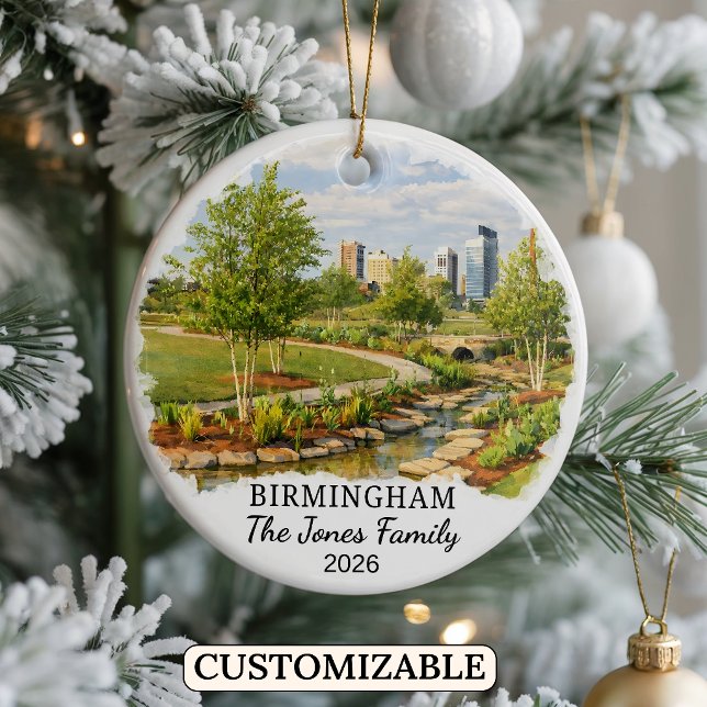 Personalized Birmingham Ornament, Custom Alabama Ceramic Ornament (Creator Uploaded)