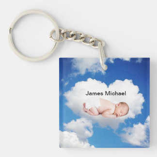 Personalized Birth Announcement Acrylic Keychain