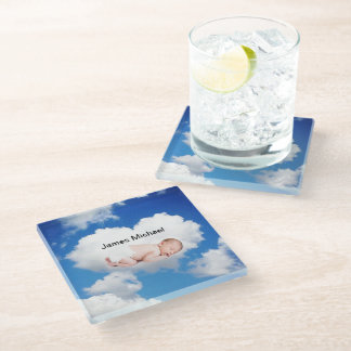 Personalized Birth Announcement Glass Coaster
