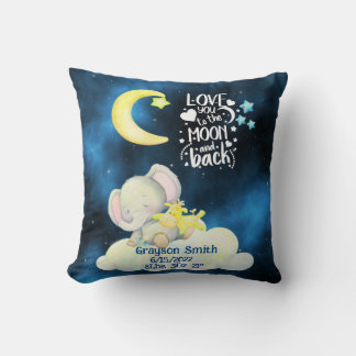 Personalized birth baby Throw Pillow