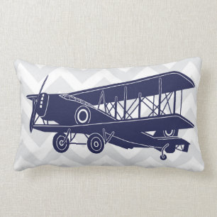 Personalized Birth Details Airplanes Lumbar Pillow