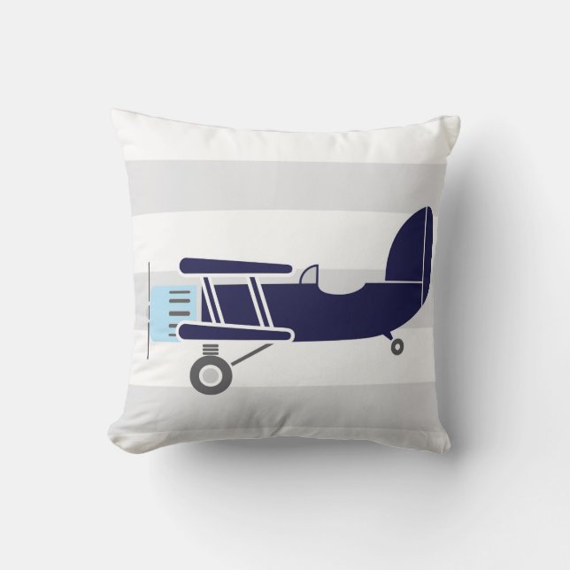 Personalized Birth Details Airplanes Pillow (Front)