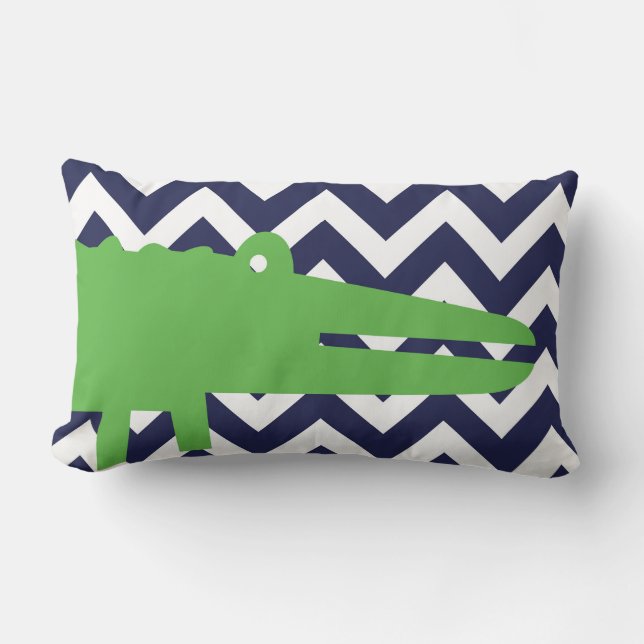 Personalized Birth Details Alligator Lumbar Pillow (Front)