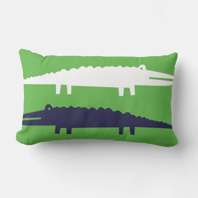 Personalized Birth Details Alligator Lumbar Pillow (Front)