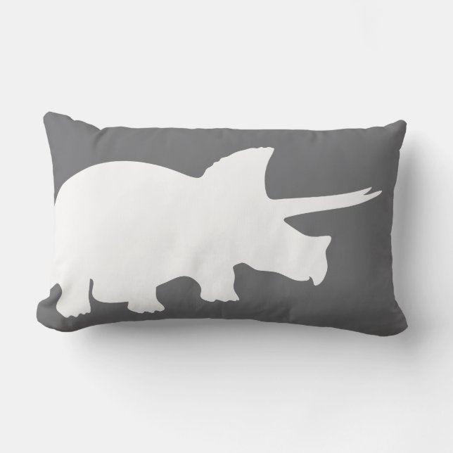 Personalized Birth Details Dinosaur Lumbar Pillow (Front)